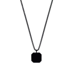 Colar All Black Ônix em Aço Inoxidável