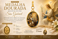 Pingente Medalha Arcanjo São Gabriel - comprar online