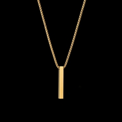 Colar Retângulo Gold em Aço Inoxidável
