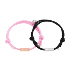 Pulseira Lovers Black and Rose