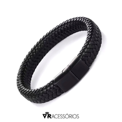 Pulseira Couro Trançado One Fecho em Aço Inoxidável - comprar online