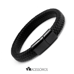 Pulseira Couro Trançado Fecho em Aço Inoxidável - comprar online
