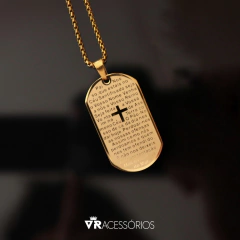 Colar Placa Pai Nosso Gold em Aço Inoxidável na internet