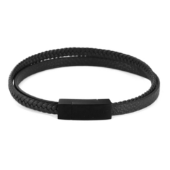 Pulseira Couro Invictus Fecho em Aço Inoxidável
