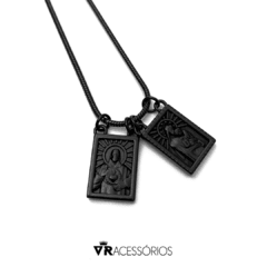 Imagem do Escapulário All Black Corrente em Aço Inox 316L