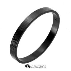 Bracelete Romano Premium Black em Aço Inoxidável - comprar online
