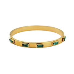 Bracelete Feminino Zircônia Verde em Aço Inoxidável na internet