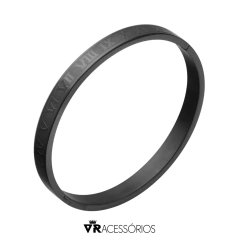Imagem do Bracelete Romano Premium Black em Aço Inoxidável