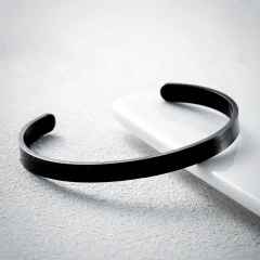 Bracelete Apolo Black em Aço Inoxidável 6mm - comprar online