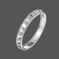 Bracelete Feminino Trevo Zircônias Silver em Aço Inoxidável na internet