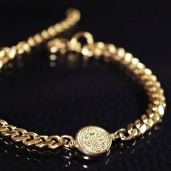 Pulseira São Bento Gold Aço Inoxidável 316L - loja online