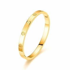 Conjunto 2 Pulseiras Femininas Gold em Aço Inoxidável Ouro 18k