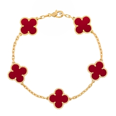 Pulseira 5 trevos 4 folhas dourada banhada em ouro 18k - comprar online