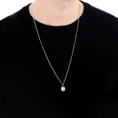 Colar Cristal Quartzo Branco em Aço Inoxidável - comprar online