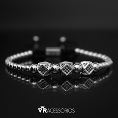 Pulseira Cygnus Zircônia Silver - VR Acessórios | Loja online de Acessórios Masculinos