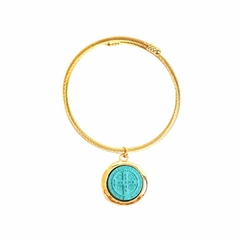 Pulseira Feminina Medalha de São Bento Azul Tiffany - comprar online