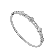 Bracelete Feminino Trevo Zircônias Silver - comprar online