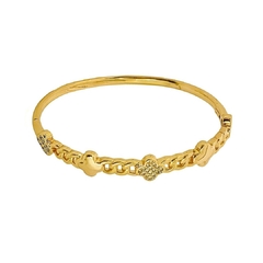 Bracelete Feminino Trevo Zircônias Gold - VR Acessórios | Loja online de Acessórios Masculinos