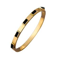 Bracelete Feminino Zircônia Preta em Aço Inoxidável - comprar online