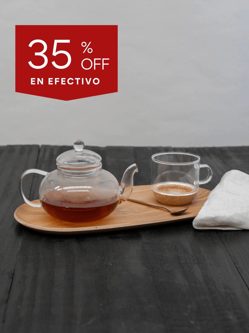 TETERA DE VIDRIO CON INFUSOR CHICA
