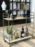 BAR CARRITO DORADO CON PORCELANATO - Salazar Casa