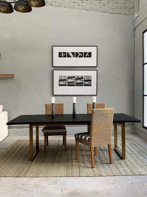 MESA COMEDOR MADERA CON HIERRO (a pedido)