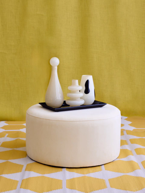 PUFF REDONDO AMARILLO 80 CM - comprar online