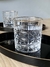 VASO VIDRIO DIAMANTE BORDE DORADO (set x 4)
