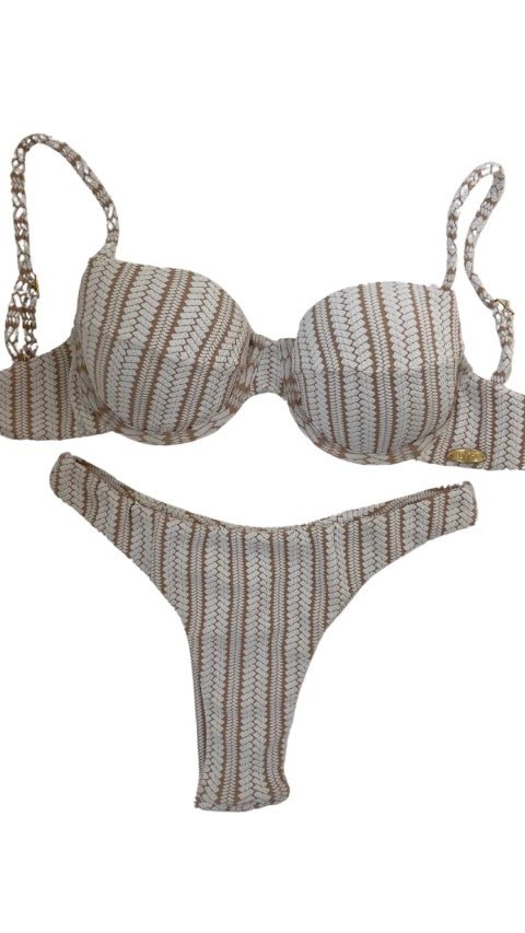 BIQUÍNI MEIA-TAÇA JACQUARD TEXTURIZADO