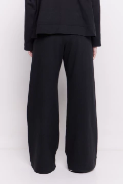 PANTALON WIDE LEG TUCK BLACK - tienda online