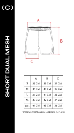 SHORT DUAL MESH PLATINO - CLAN