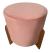 Puff redondo luxo pés madeira maciça veludo rosê