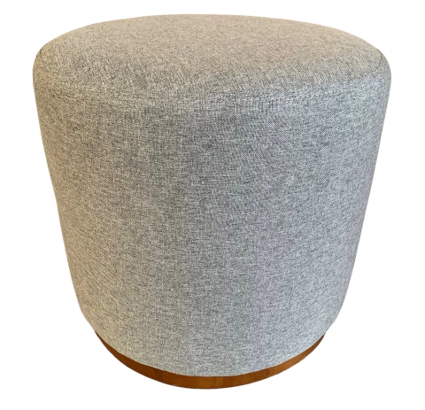 Puff redondo saturno linho cinza