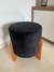 Puff redondo luxo tecido veludo preto - CONCEITO DODE 