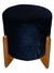 Puff redondo luxo tecido suede cor preto - CONCEITO DODE 
