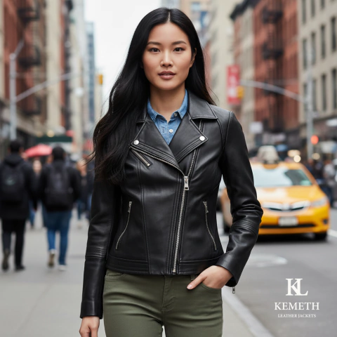 Chaqueta Cuero Mujer Estilo Chamarra City Biker KL - comprar online