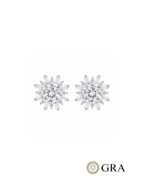Brinco Moissanite Sun Prata S925 Rhodium