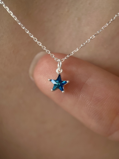 Colar Estrela Azul Prata - comprar online