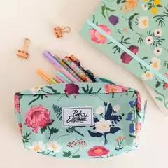 Cartuchera flores aqua - comprar online