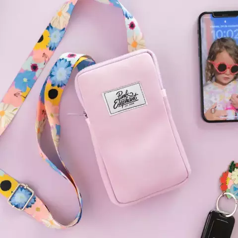 Bolso portacelular liso lila