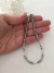 collar de cristales plateados * tubos cubos donas y cierre de plata 925