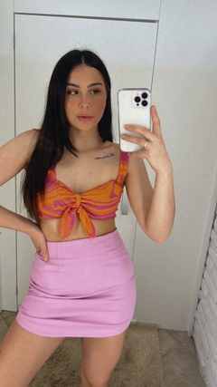 Cropped MYFT amarração laranja/rosa na internet