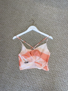 Cropped Gatabakana laranja estampado P