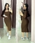 Vestido Helena ribana canelado - loja online