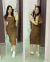 Vestido Aline fluit de poliamida tecido duplo - comprar online