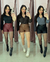 Shorts couro resinado Aline com cinto - comprar online