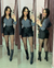 Shorts couro resinado Aline com cinto - Closet Da Sté