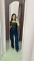 Calça jeans wide cargo escura 199 - Closet Da Sté