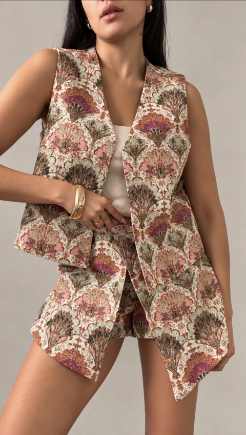 Colete Jacquard Nat