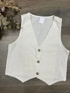 CHALECO SASTRERO LINO BLANCO